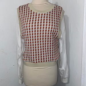 Zara Mock Vest with sleeves sz S